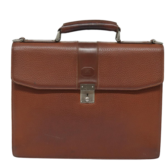 BURBERRY Hand Bag Leather Brown Auth ti1869 - Picture 2 of 16